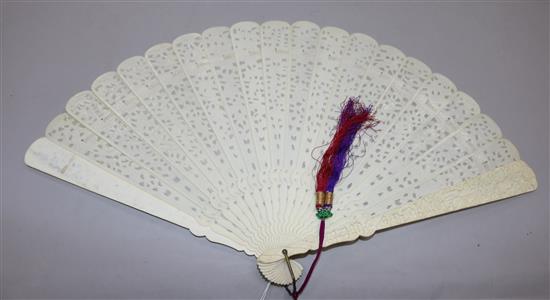 A Canton ivory brise fan